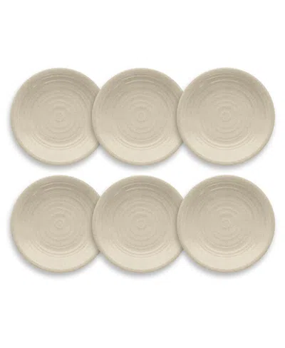 Tarhong Planta Artisan 6-piece Salad Plate Set, 8.5" In Birch