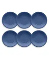 Tarhong Planta Artisan 6-piece Salad Plate Set, 8.5" In Indigo