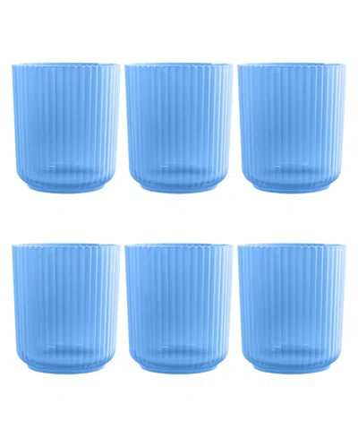 Tarhong Polypropylene Mesa Double Old Fashion Set Of 6 In Blue