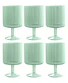 Tarhong Polypropylene Mesa Goblet Set Of 6 In Aqua