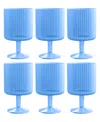 Tarhong Polypropylene Mesa Goblet Set Of 6 In Blue