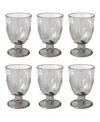 Tarhong Rustic Goblets Glasses, Set Of 6 In Gray