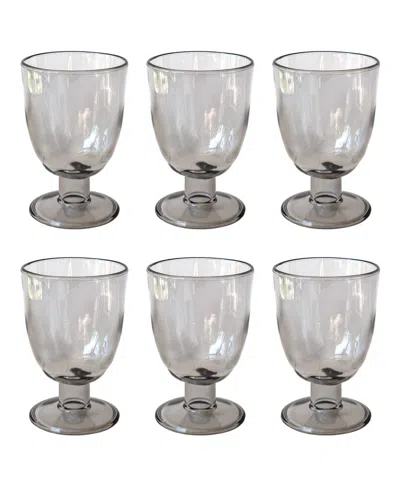 Tarhong Rustic Goblets Glasses, Set Of 6 In Gray