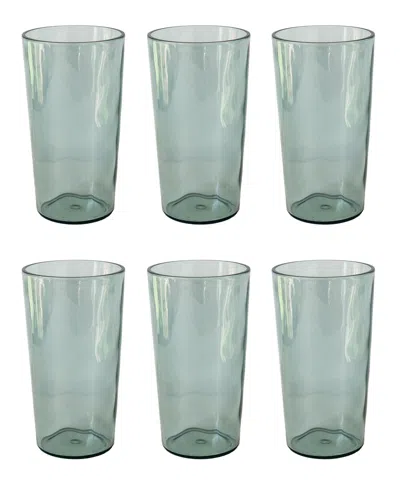 Tarhong Rustic Jumbo Glasses, Set Of 6 In Green