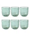 Tarhong Rustic Stemless Glasses, Set Of 6 In Green
