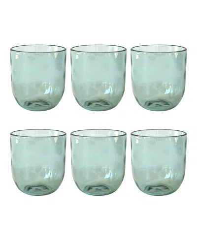 Tarhong Rustic Stemless Glasses, Set Of 6 In Green