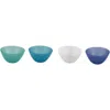 Tarhong Set Of 4 Hammered Dip Bowls In Assorted Blues
