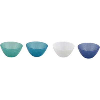 Tarhong Set Of 4 Hammered Dip Bowls In Assorted Blues