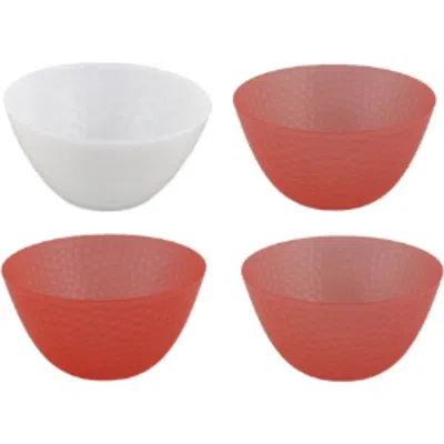 Tarhong Set Of 4 Hammered Dip Bowls In Assorted Reds