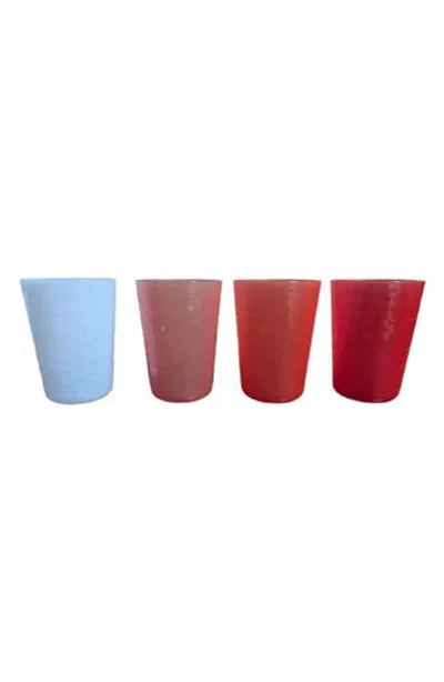 Tarhong Set Of 4 Hammered Tumblers In Assorted Reds