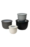 Tarhong Set Of 4 Stackable Melamine Mixing Bowls In Grey Multi