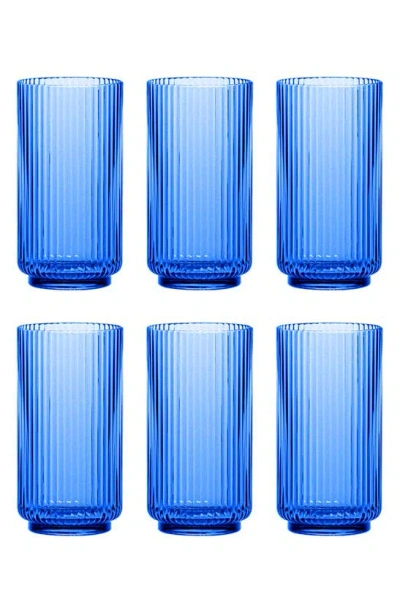 Tarhong Mesa Jumbo Cobalt Glasses, Set Of 6 In Blue