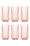 Tarhong Mesa Jumbo Cobalt Glasses, Set Of 6 In Pink