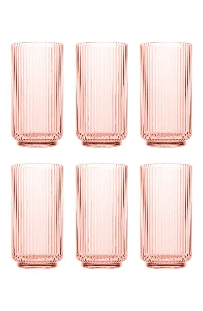 Tarhong Mesa Jumbo Cobalt Glasses, Set Of 6 In Pink