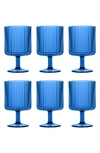 Tarhong Set Of 6 Shatterproof Mesa Stacking Goblets In Blue