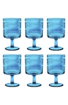 Tarhong Set Of 6 Stacking Goblets In Blue