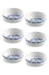 Tarhong Set Of Six Azul Melamine Bowls In Blue