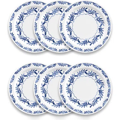 Tarhong Set Of Six Azul Melamine Plates In Blue