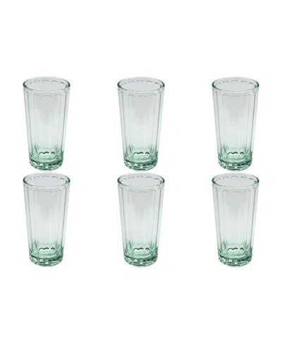 Tarhong Simple Scallop Double Old Fashioned Glasses, Set Of 6 In Clear
