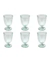 Tarhong Simple Scallop Jumbo Glasses, Set Of 6 In Clear