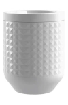Tarhong Small Diamond Embossed Stoneware Canister In White