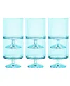 Tarhong Stacking Wine Goblet Set Of 6 In Aqua