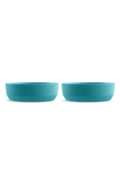 Tarhong Three-piece Large Bevel Bowls & Slip Mat Set In Blue