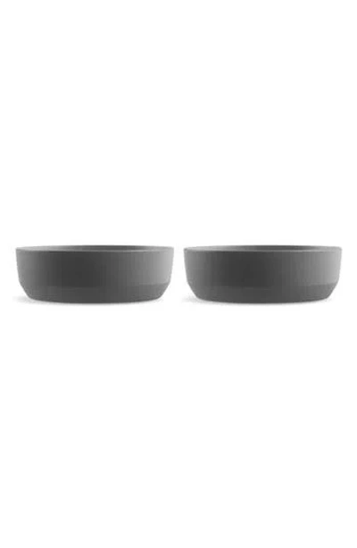 Tarhong Three-piece Large Bevel Bowls & Slip Mat Set In Gray