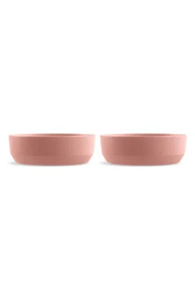 Tarhong Three-piece Large Bevel Bowls & Slip Mat Set In Orange