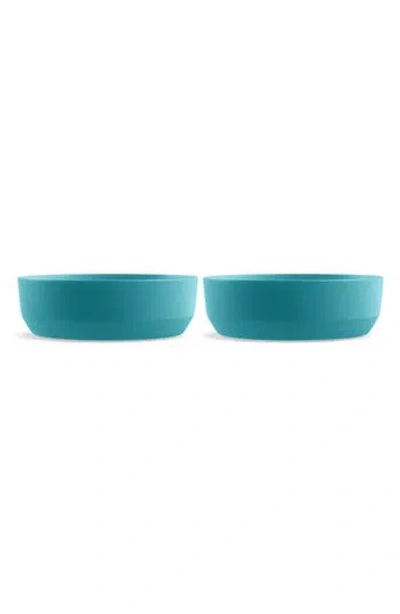 Tarhong Three-piece Medium Bevel Bowls & Slip Mat Set In Blue