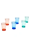 Tarhong Tritan Scallop Set Of 6 Tumblers In Blue Multi
