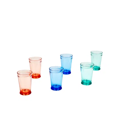 Tarhong Tritan Scallop Tumbler Drinkware Set, Variety Pack 20.6 Oz., Set Of 6 In Blue