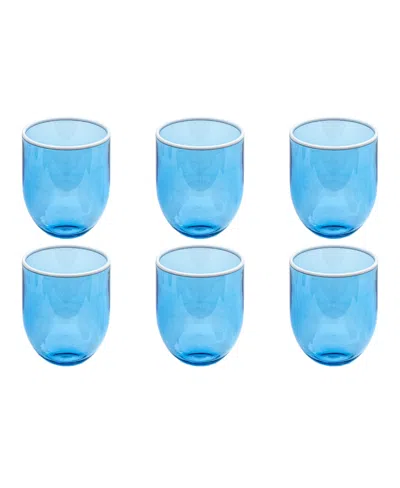 Tarhong Vetro Jumbo Glasses, Set Of 6 In Blue