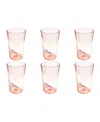 Tarhong Vines Etch Double Old Fashioned Glasses, Set Of 6 In Pink