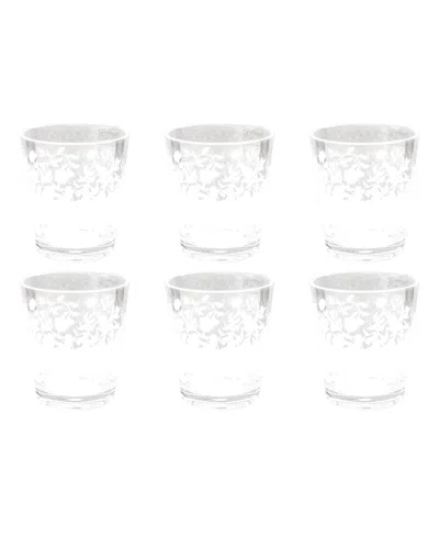 Tarhong Vines Etch Stemless Glasses, Set Of 6 In Clear
