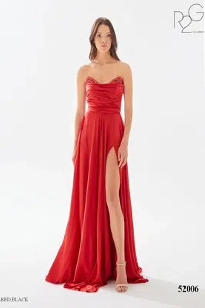 Pre-owned Tarik Ediz 52006 Evening Dress Lowest Price Guarantee Authentic In Red