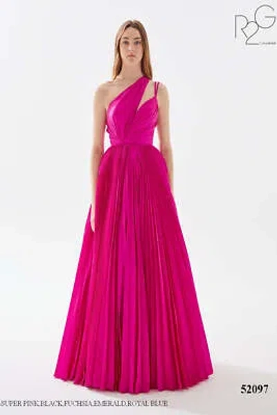 Pre-owned Tarik Ediz 52097 Evening Dress Lowest Price Guarantee Authentic In Super Pink