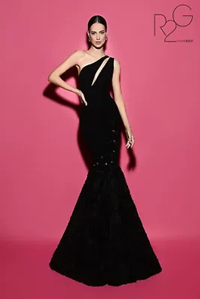Pre-owned Tarik Ediz 53041 Evening Dress Lowest Price Guarantee Authentic In Black