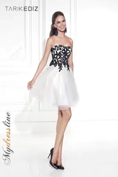 Pre-owned Tarik Ediz 90457 Evening Dress Lowest Price Guarantee Authentic In Sax