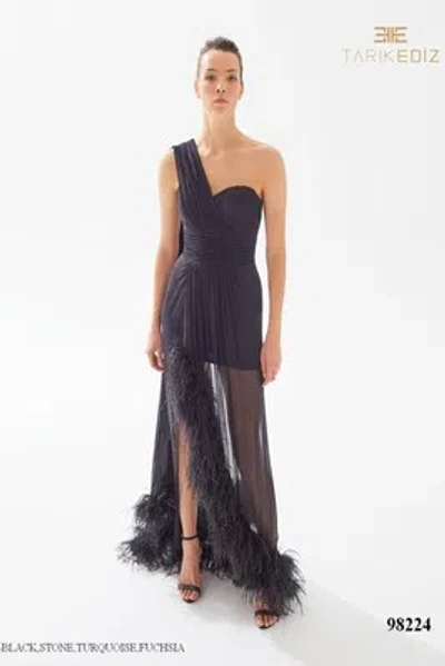 Pre-owned Tarik Ediz 98224 Evening Dress Lowest Price Guarantee Authentic In Black