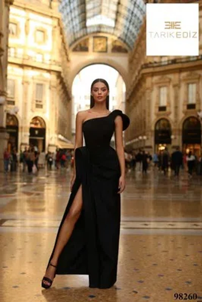 Pre-owned Tarik Ediz 98260 Evening Dress Lowest Price Guarantee Authentic In Nilgreen