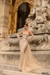Pre-owned Tarik Ediz 98312 Evening Dress Lowest Price Guarantee Authentic In Gold