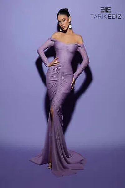 Pre-owned Tarik Ediz 98483 Evening Dress Lowest Price Guarantee Authentic In Lilac