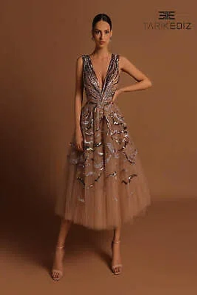 Pre-owned Tarik Ediz 98559 Evening Dress Lowest Price Guarantee Authentic In Ice Mint