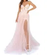 Tarik Ediz Alen Tulle Long Gown In Special Pink In Pink