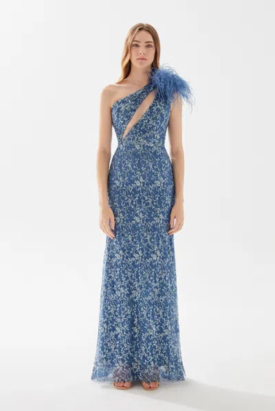 Tarik Ediz Alita Gown In Blue