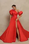 Tarik Ediz Asymmetric Cindy Gown In Multi