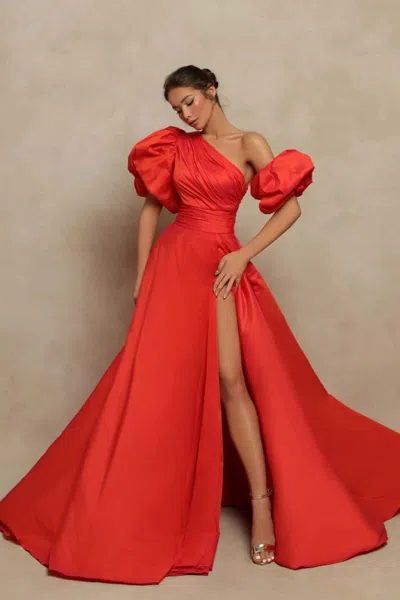 Tarik Ediz Asymmetric Cindy Gown In Multi