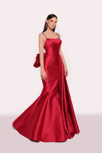 Tarik Ediz Belinda Taffeta Gown In Red