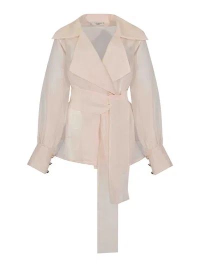 Tarik Ediz Leda Jacket 66423 In Vanilla Organza In Multi